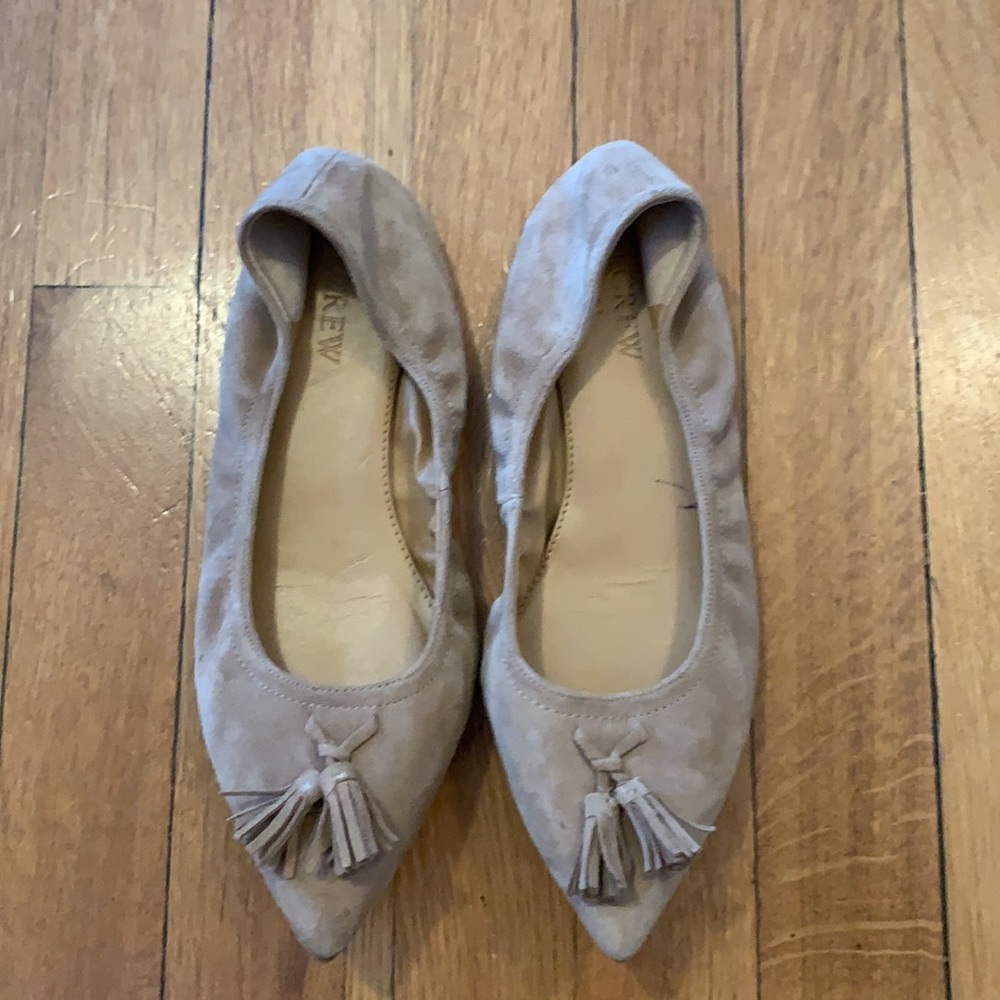 J.Crew Elastic Suede Tassel Flats